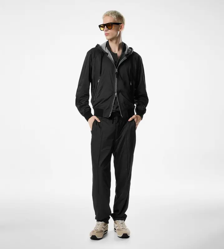 JERSEY LINED ZIP HOODIE BLACK online